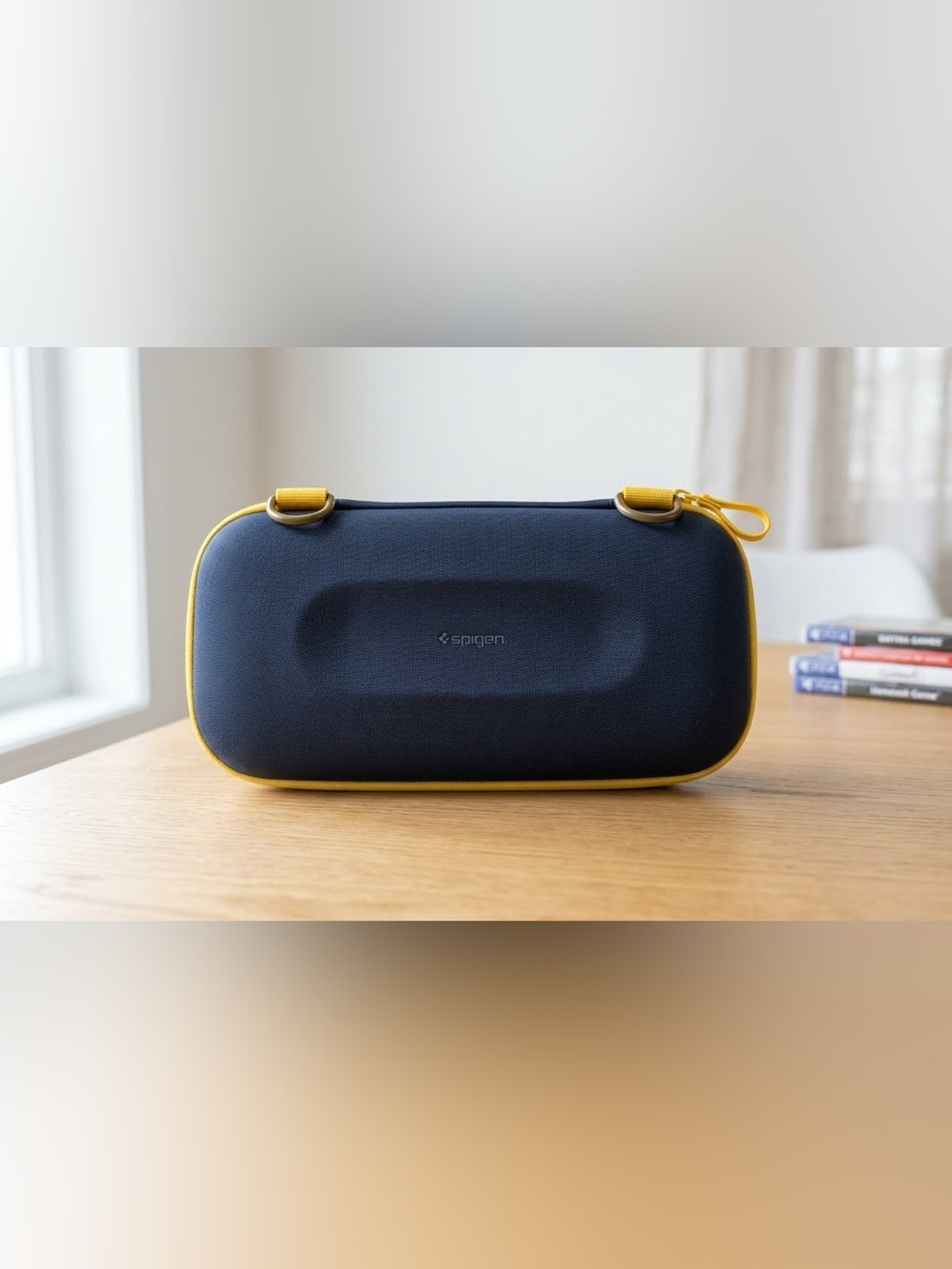 Spigen Navy Blue Crossbody Bag with Yellow Accents